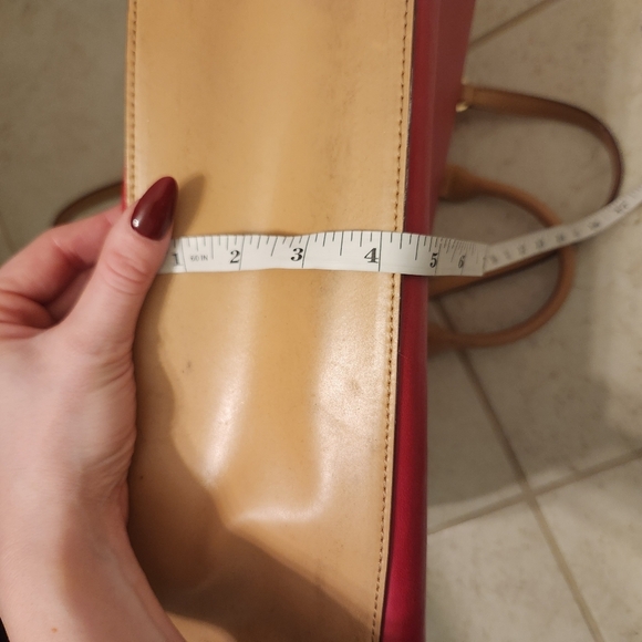 Antonio Melani Color Block Shoulder Bag Purse Tan Pink Large  #O - Picture 15 of 15